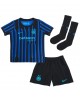 Günstige Inter Milan Alessandro Bastoni #95 Heimtrikotsatz Kinder 2025-26 Kurzarm (+ Kurze Hosen)